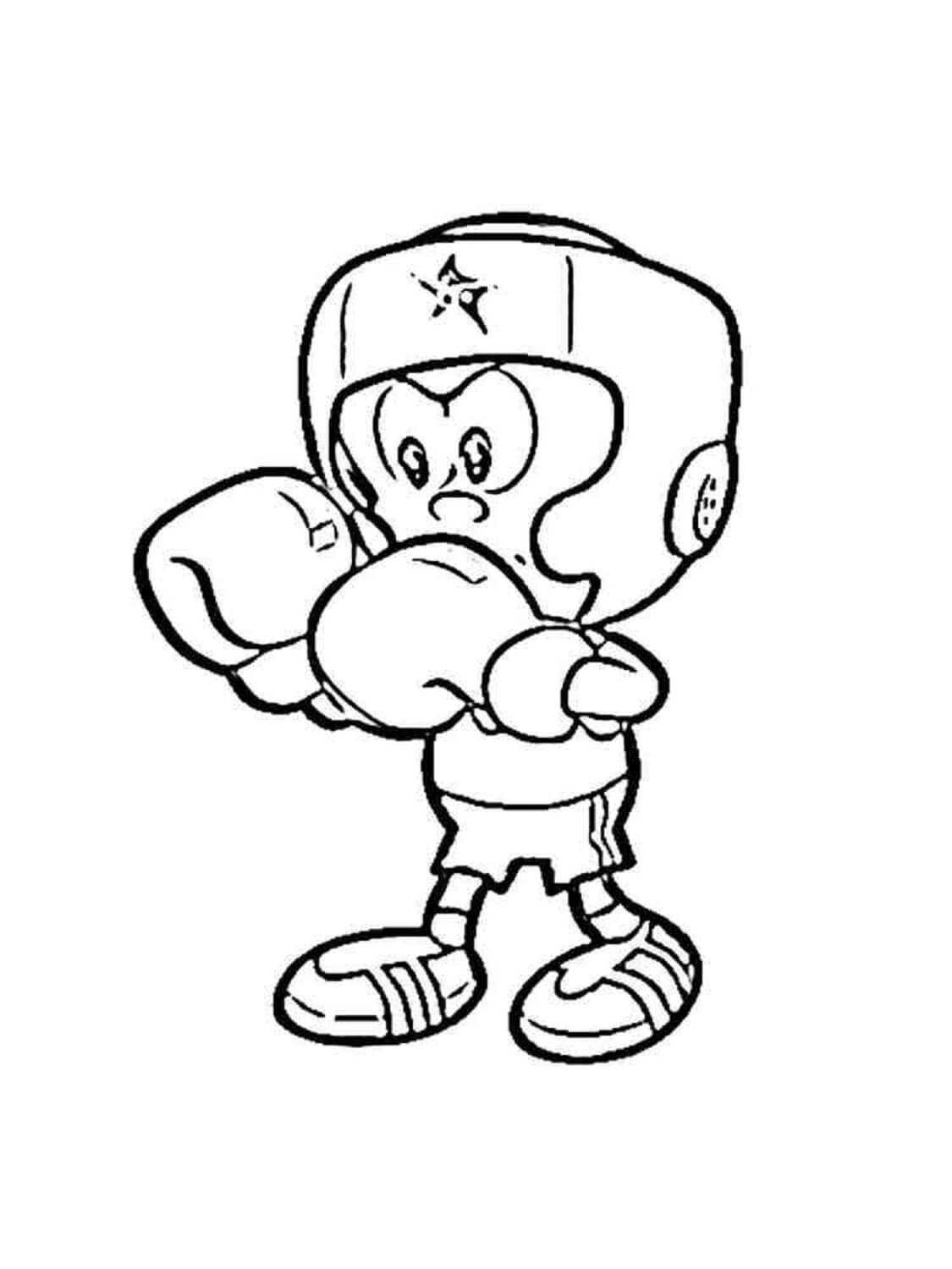 Dibujando Al Pequeño Boxeador para colorir