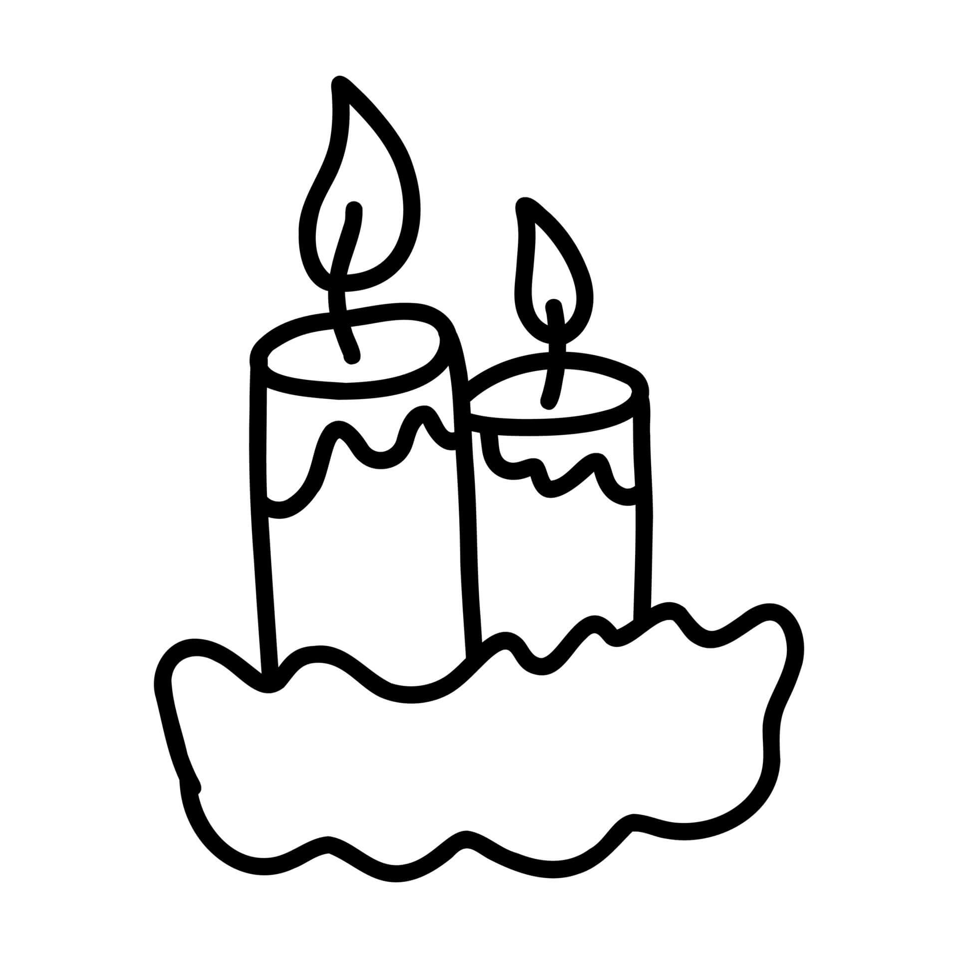 Dibujos de Dibujando dos velas para colorear