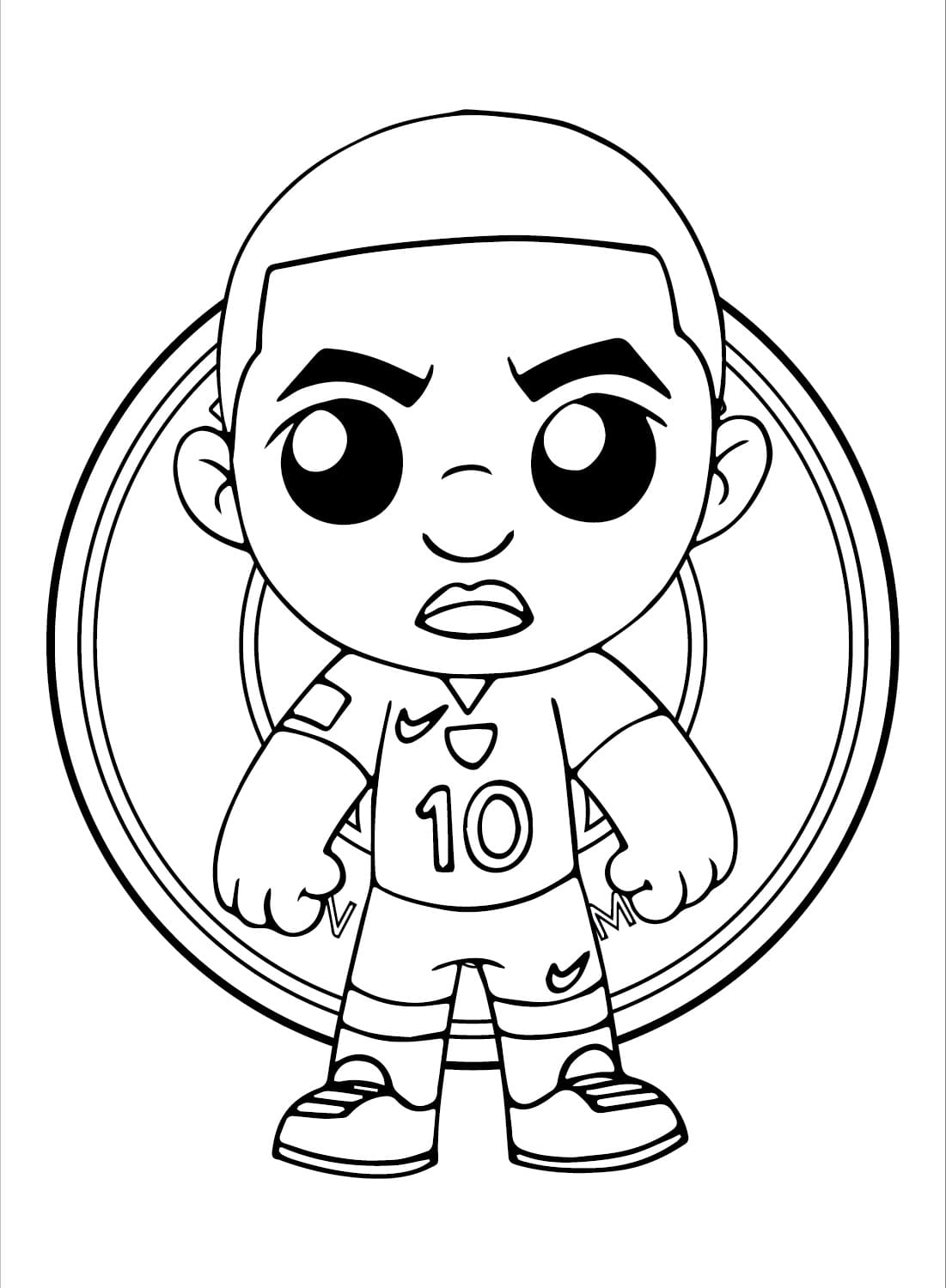 Dibujos de Dibujar a Chibi Kylian Mbappe para colorear