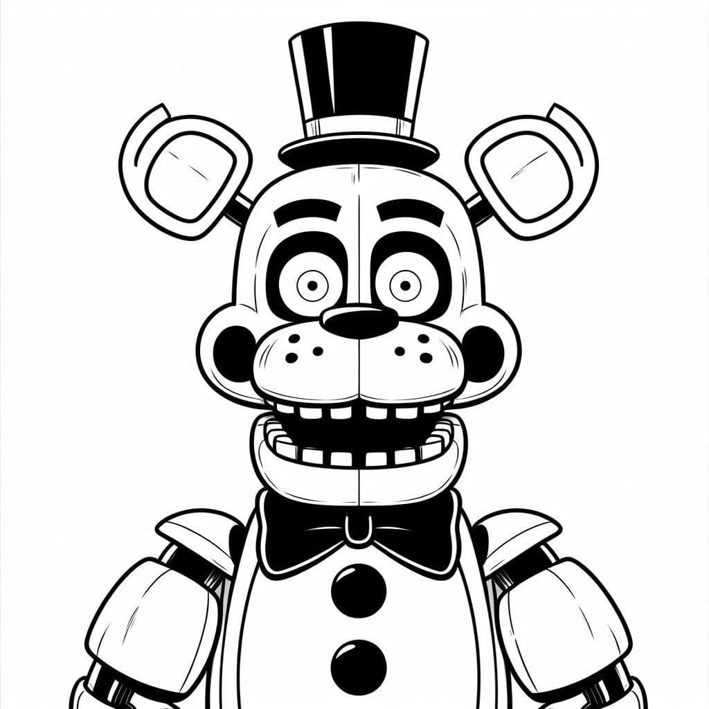 Dibujos de Dibujar a Freddy aterrador FNAF para colorear