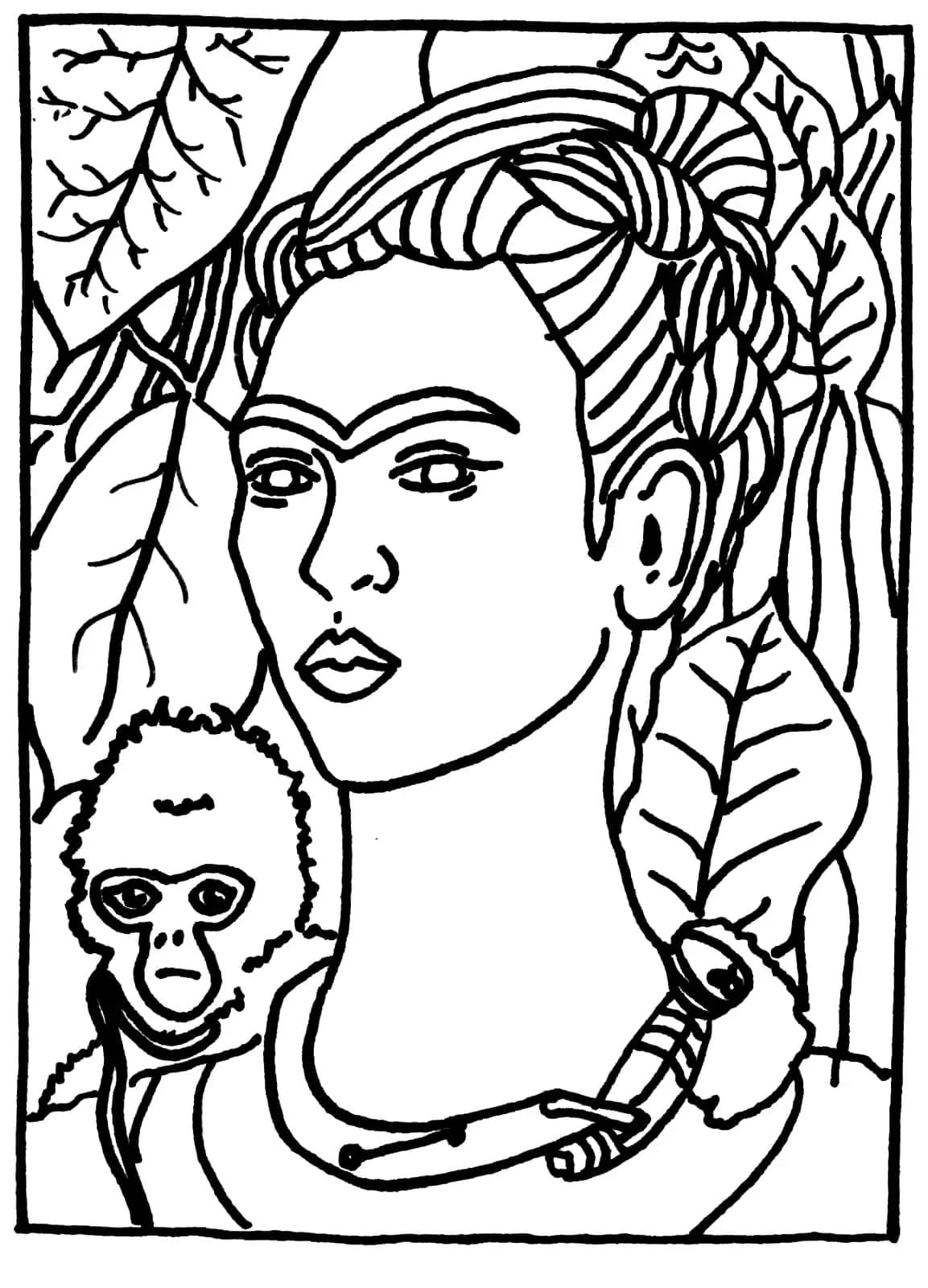 Dibujos de Dibujar a Frida Kahlo para colorear