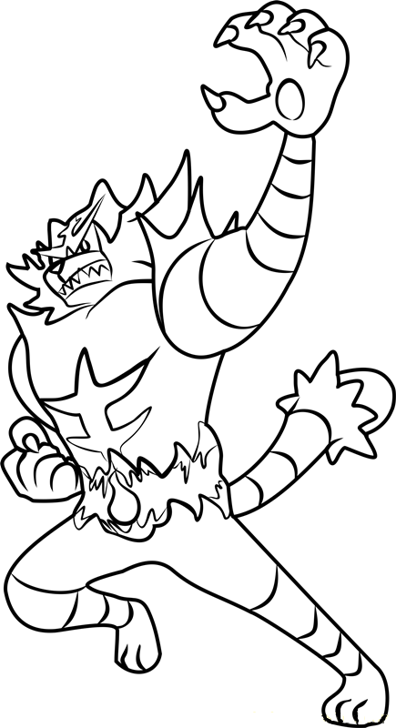 Dibujar a Incineroar enojado para colorir