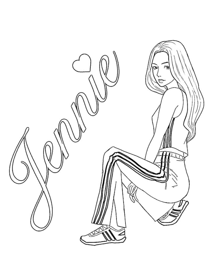 Dibujos de Dibujar a Jennie Blackpink para colorear