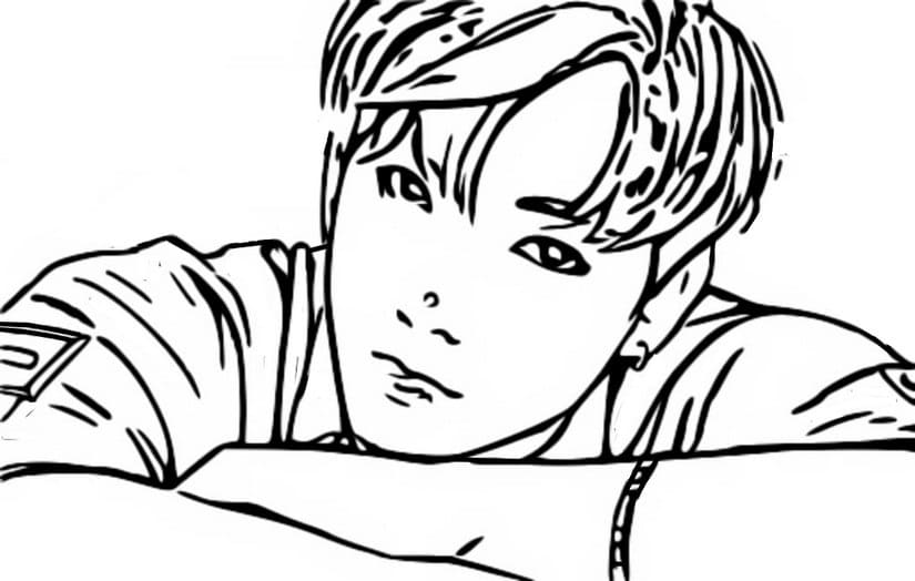 Dibujos de Dibujar a Jungkook de BTS para colorear