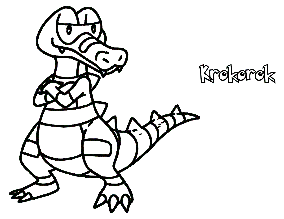 Dibujar a Krokorok Pokémon para colorir