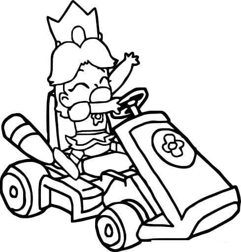 Dibujar a la bebé Peach de Mario Kart para colorir