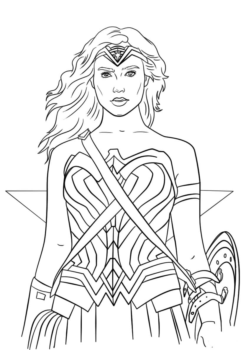 Dibujar a la Mujer Maravilla DC para colorir