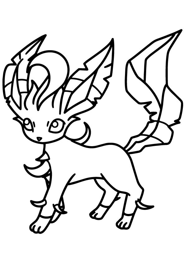 Dibujos de Dibujar a Leafeon Linda para colorear