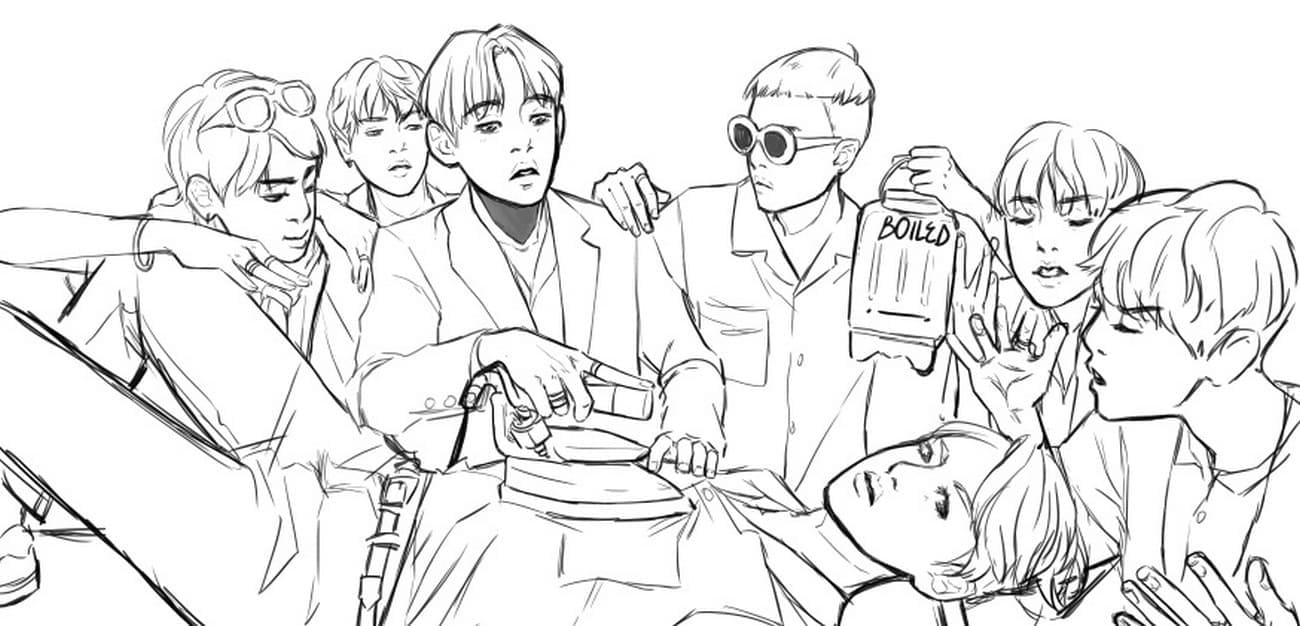 Dibujos de Dibujar a los miembros de BTS para colorear