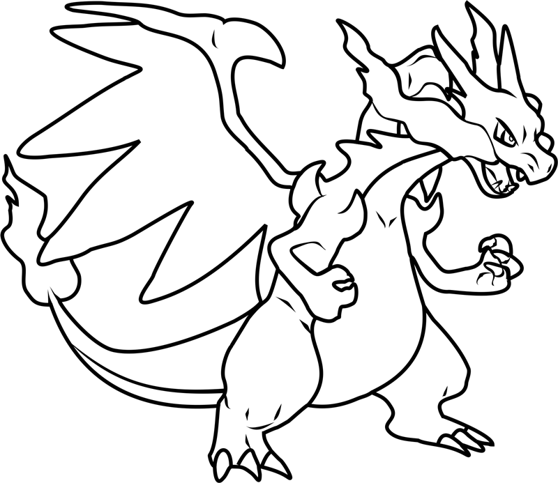 Dibujar a Mega Charizard X para colorir