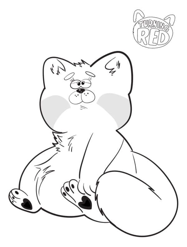 Dibujos de Dibujar a Mei Lee Panda Rojo para colorear