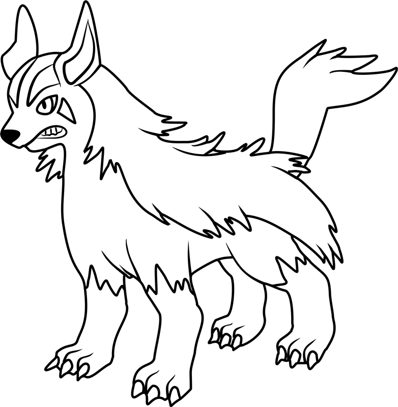 Dibujar a Mightyena Pokémon para colorir