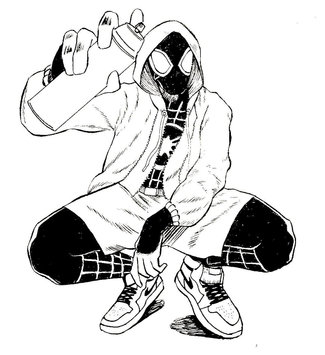 Dibujar a Miles Morales para imprimir para colorir