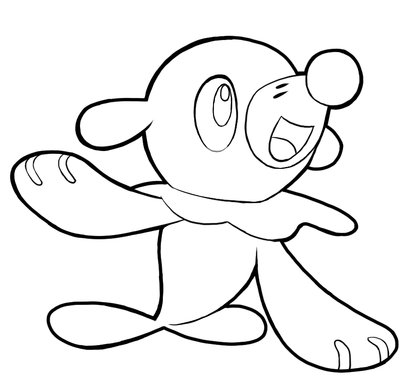 Dibujar a Popplio o Ashimari para colorir