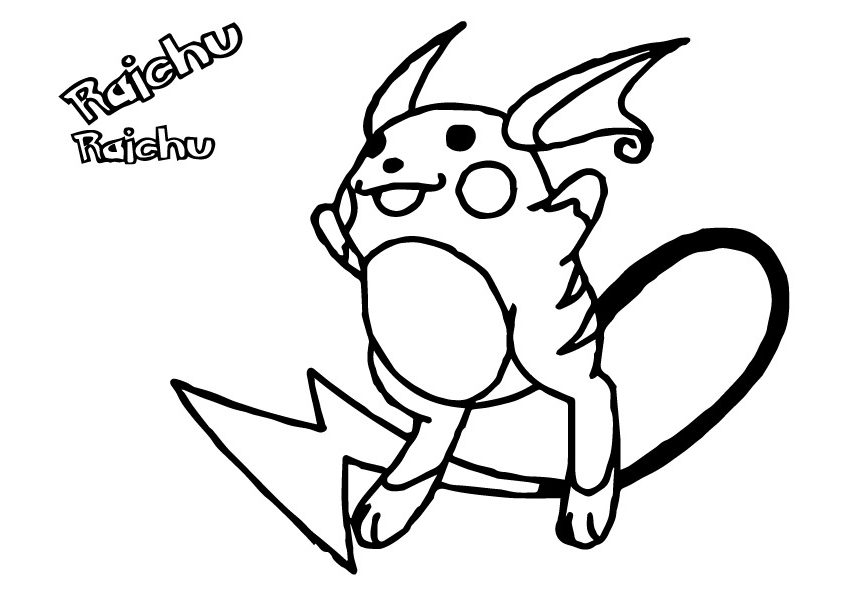 Dibujos de Dibujar a Raichu de Pokémon para colorear