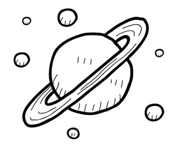 Dibujos de Dibujar a Saturno lindo para colorear