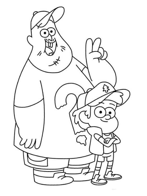 Dibujos de Dibujar a Soos y Dipper de Gravity Falls para colorear