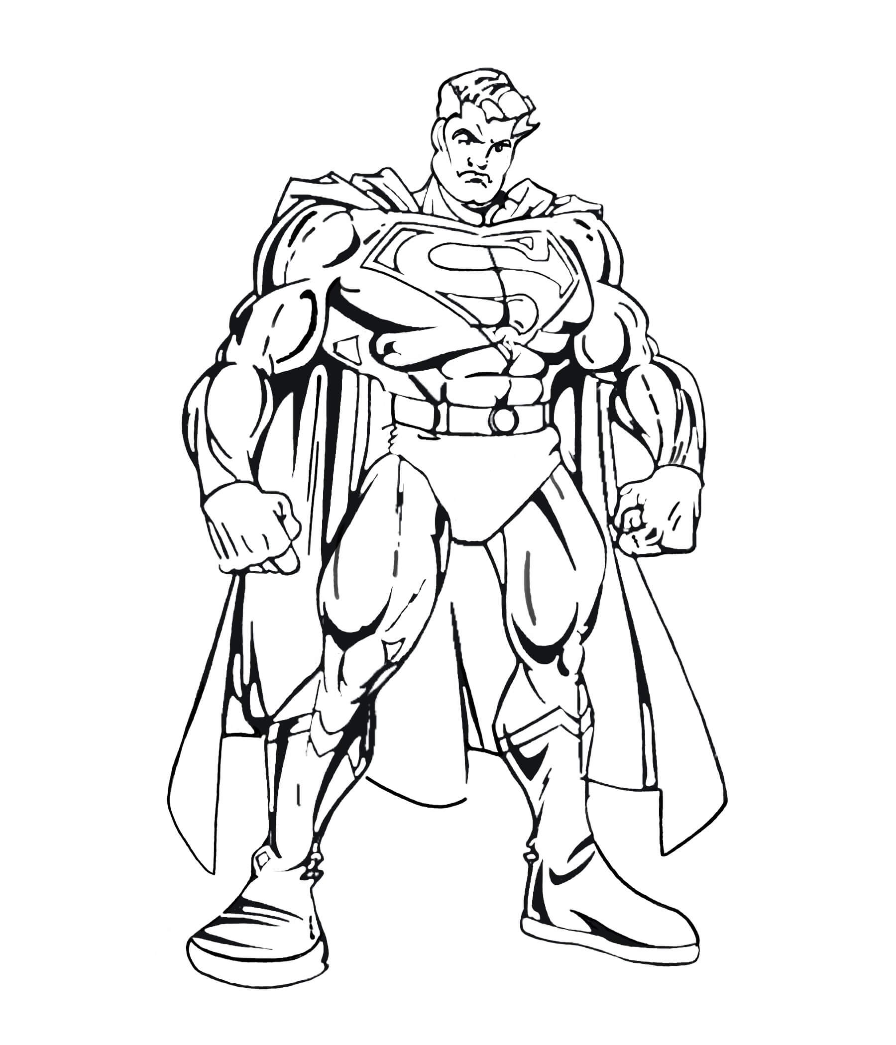 Dibujos de Dibujar a Superman Fuerte para colorear