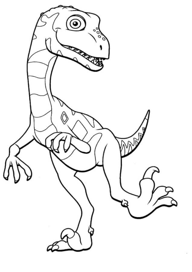 Dibujos de Dibujar a Velociraptor muy feliz para colorear