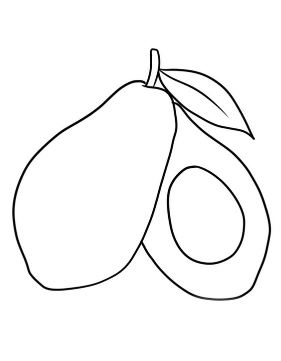 Dibujos de Dibujar aguacate fácil para colorear