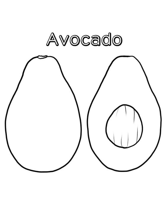 Dibujos de Dibujar aguacate imprimir para colorear