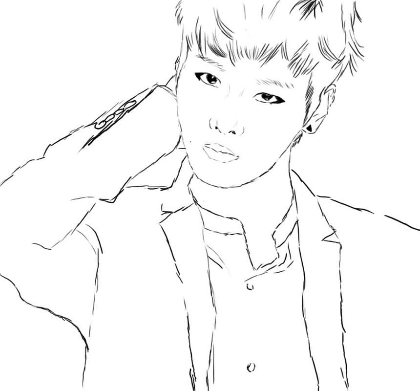 Dibujos de Dibujar al cantante de BTS para colorear