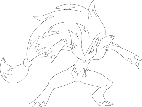 Dibujar al complicado Zoroark para colorir