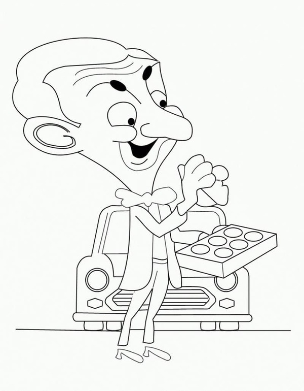 Dibujar al feliz Mr Bean para colorir