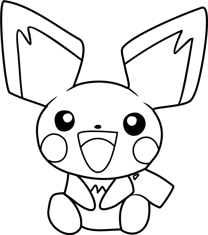 Dibujar al feliz Pokémon Pichu para colorir