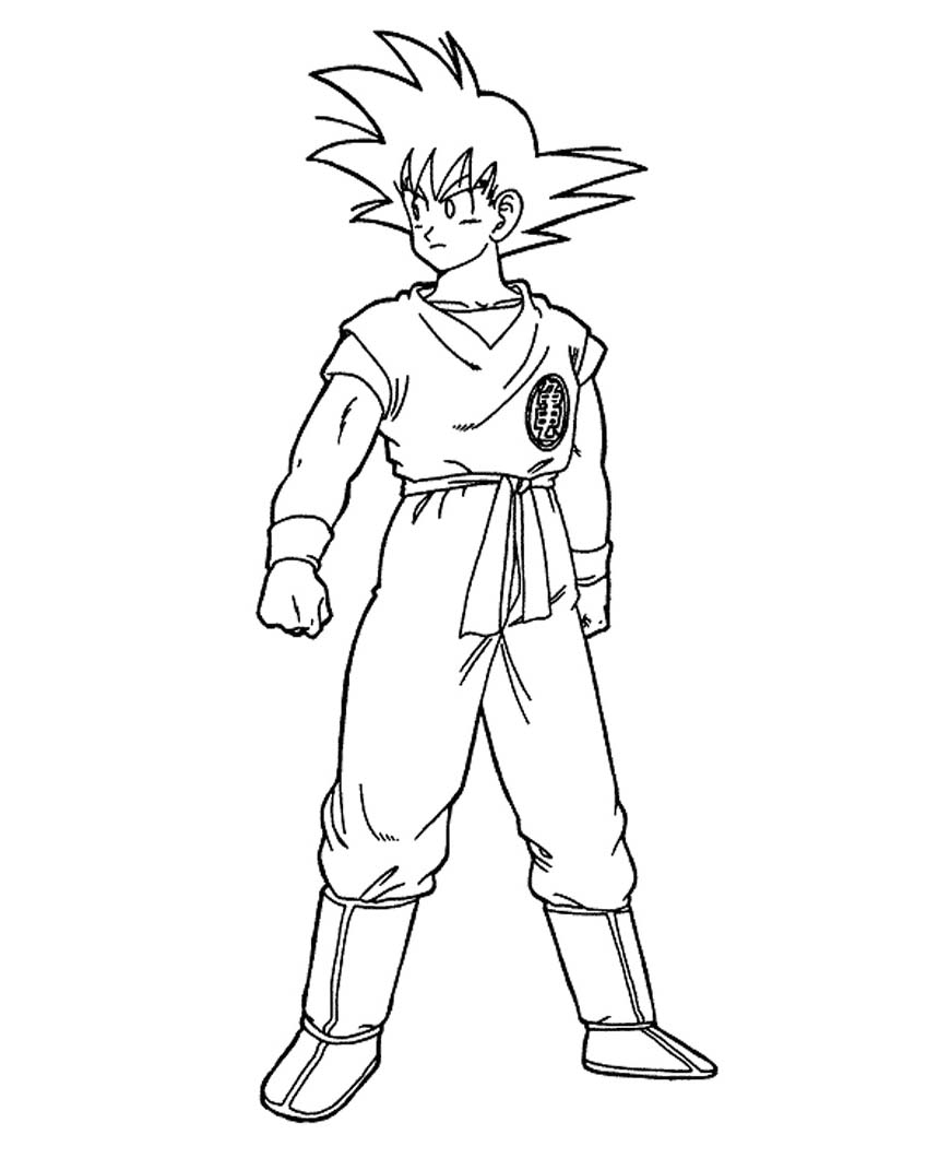 Dibujos de Dibujar al genial Son Goku para colorear