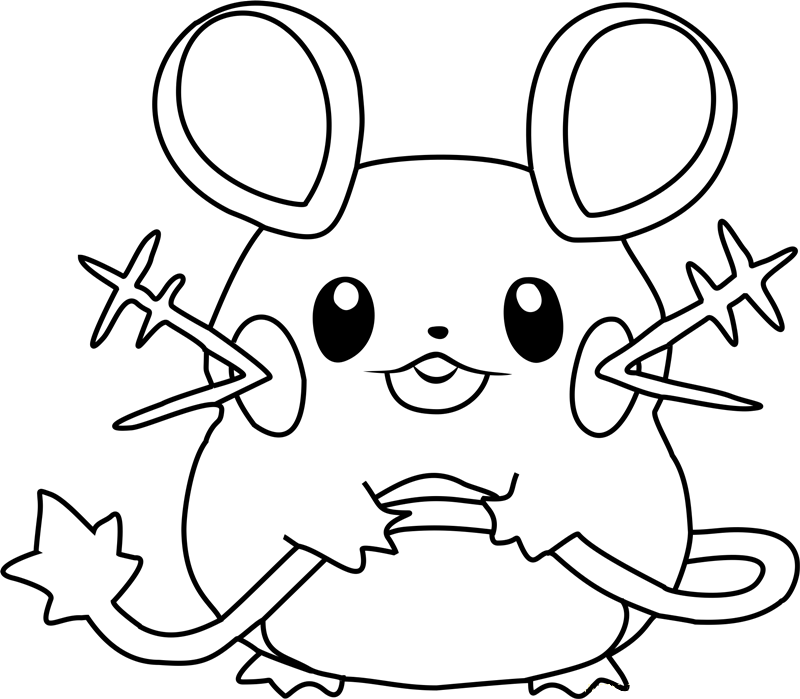 Dibujar al lindo Pokémon Dedenne para colorir