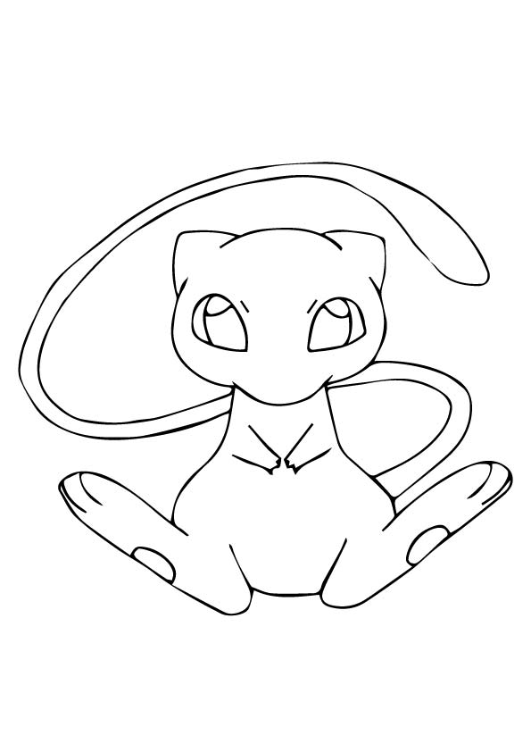 Dibujos de Dibujar al lindo Pokémon Mew para colorear