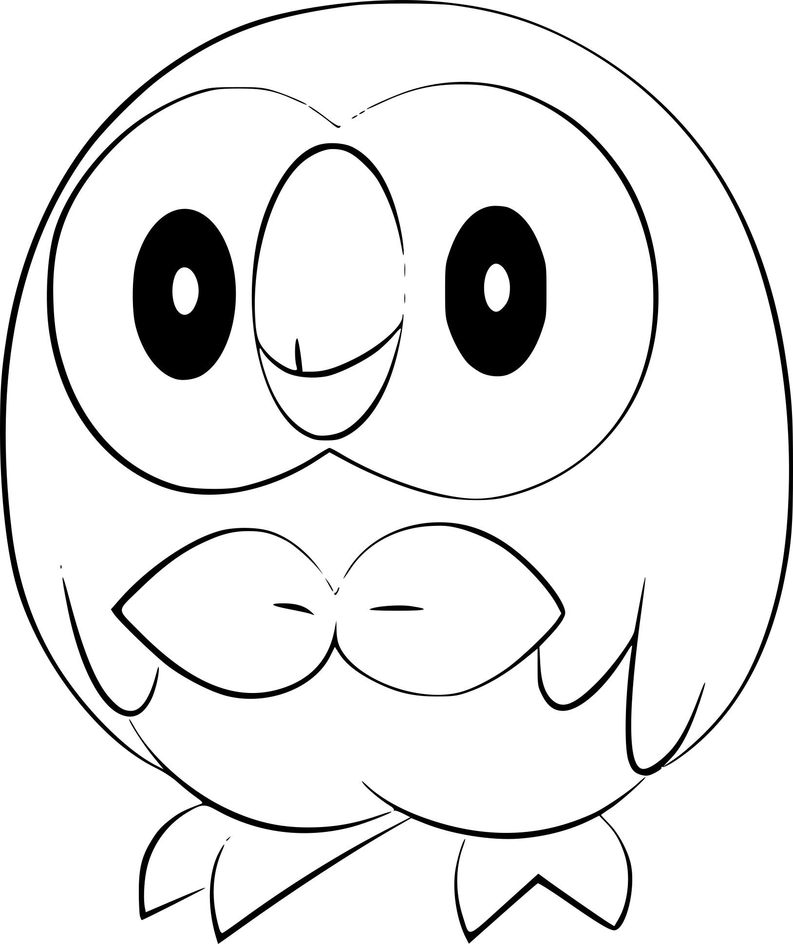 Dibujos de Dibujar al lindo Rowlet para colorear