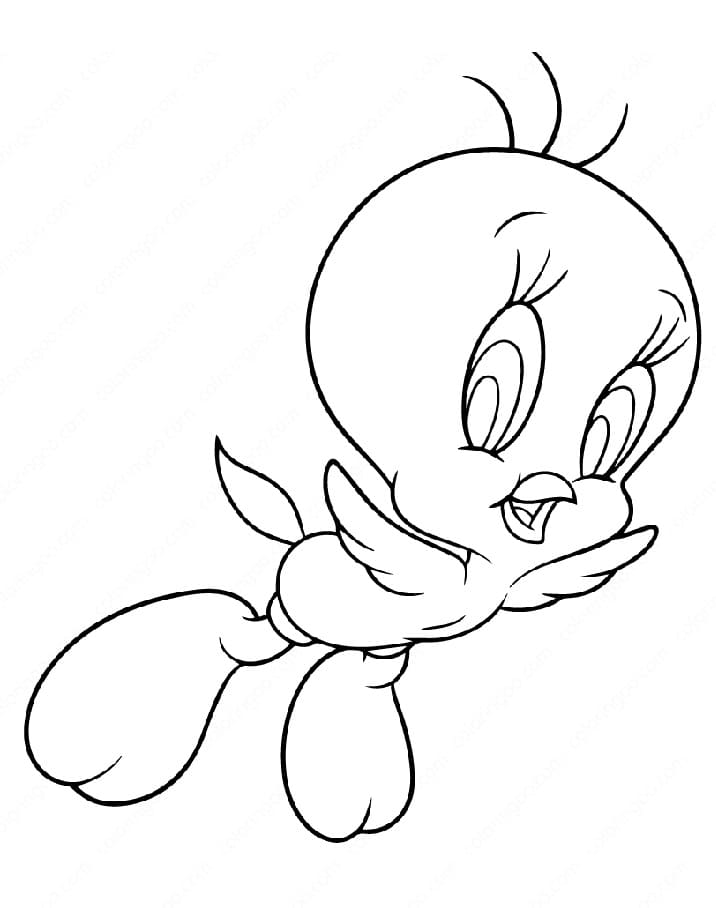 Dibujos de Dibujar al pájaro Piolin volando para colorear