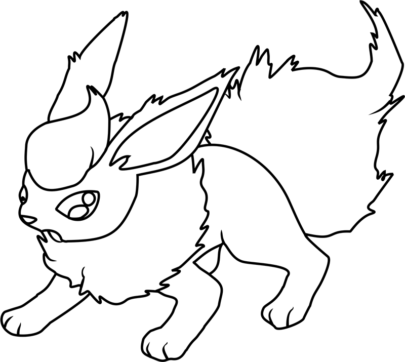 Dibujos de Dibujar al Pokémon Flareon para colorear