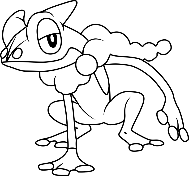 Dibujos de Dibujar al Pokémon Frogadier para colorear