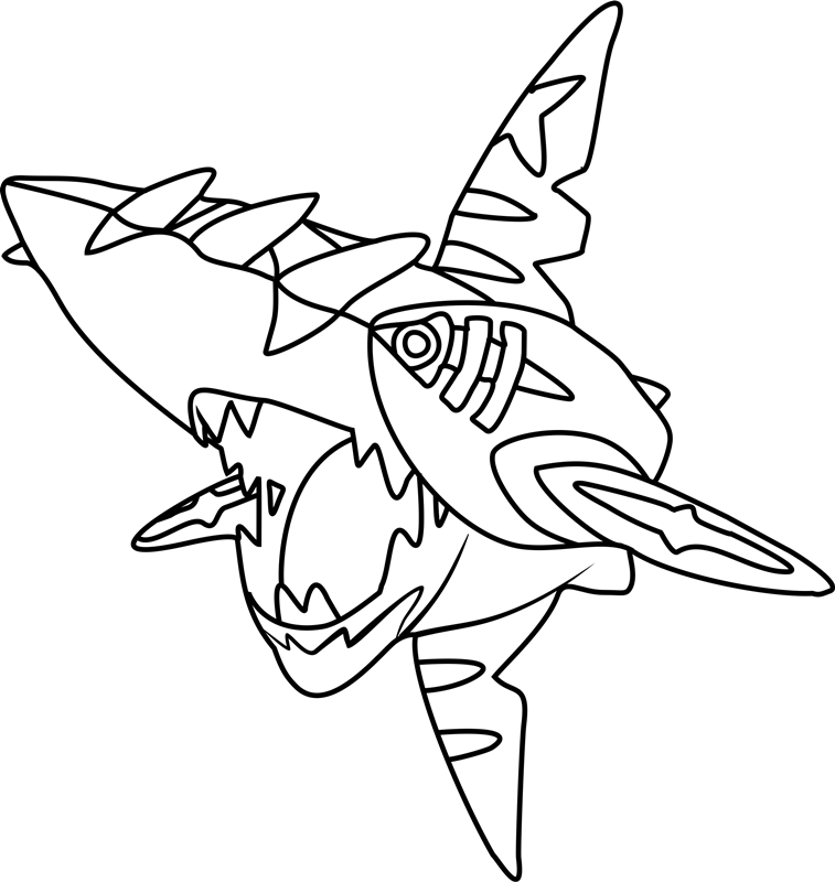 Dibujos de Dibujar al Pokémon Mega Sharpedo para colorear