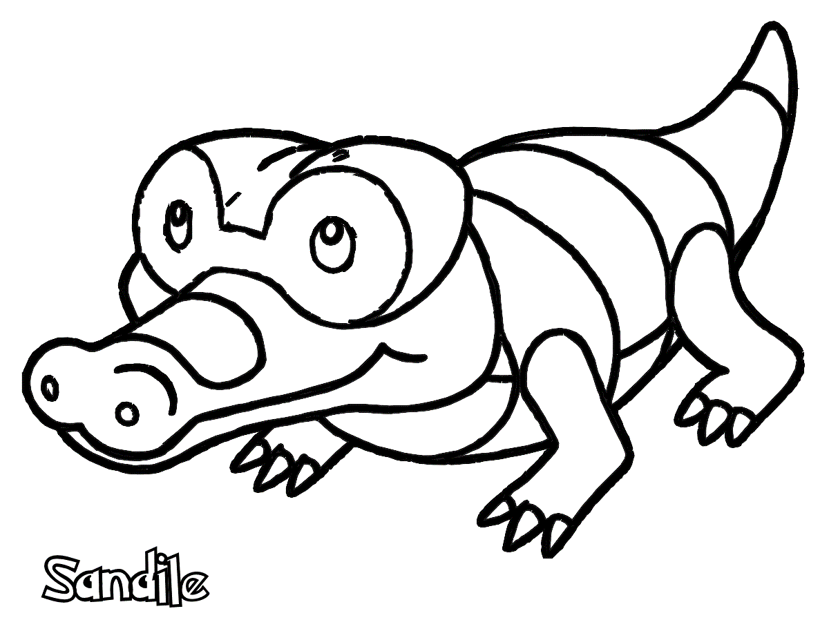 Dibujar al Pokémon Sandile para colorir