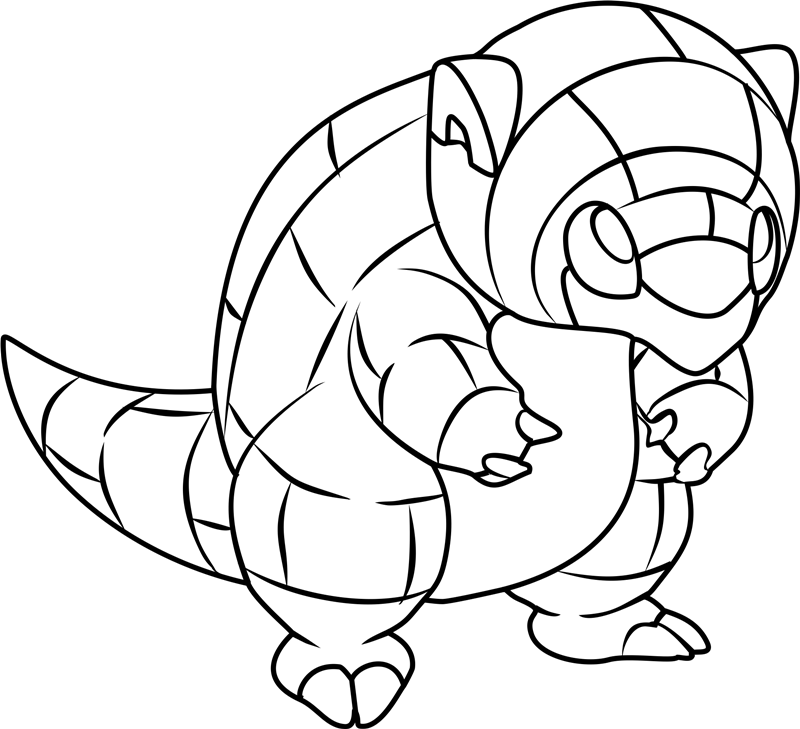 Dibujar al Pokémon Sandshrew de Alola para colorir