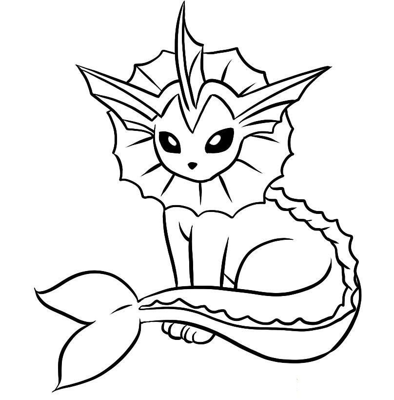 Dibujos de Dibujar al Pokémon Vaporeon para colorear