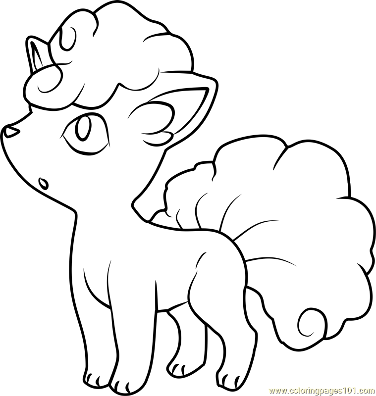 Dibujar al Pokémon Vulpix de Alola para colorir