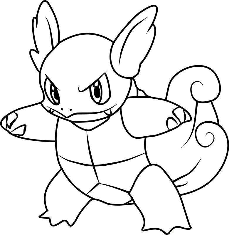 Dibujar al Pokémon Wartortle enojado para colorir