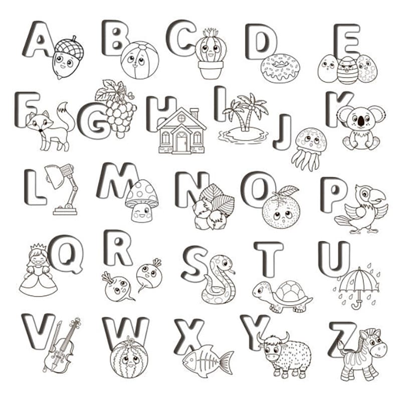 Dibujar Alfabeto 4 para colorir