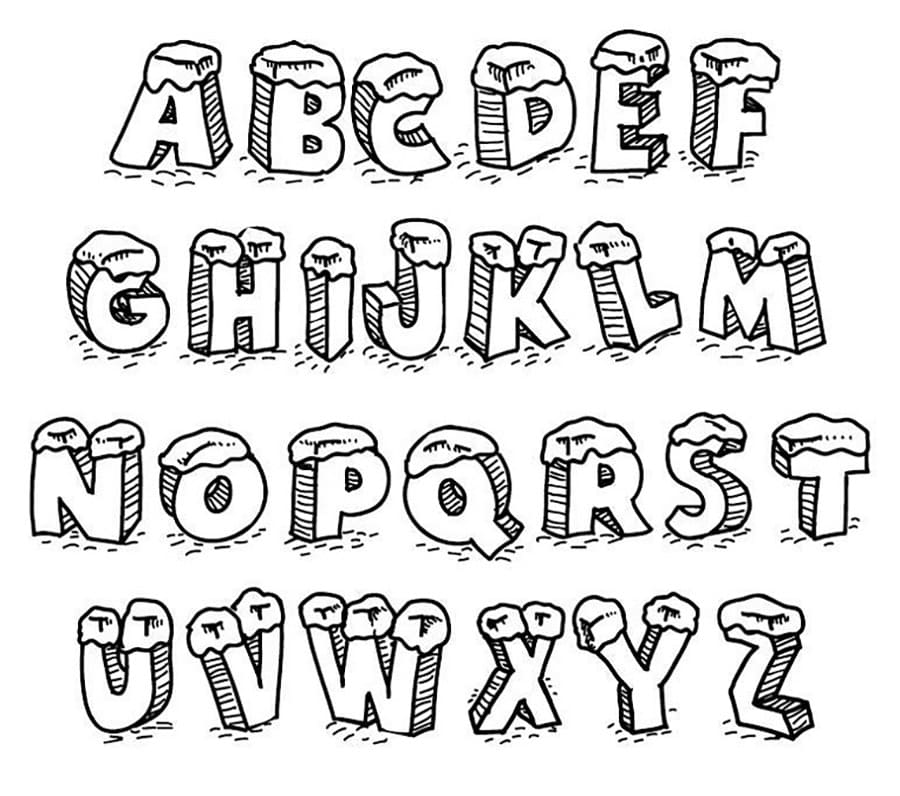 Dibujar Alfabeto Imprimible para niños para colorir