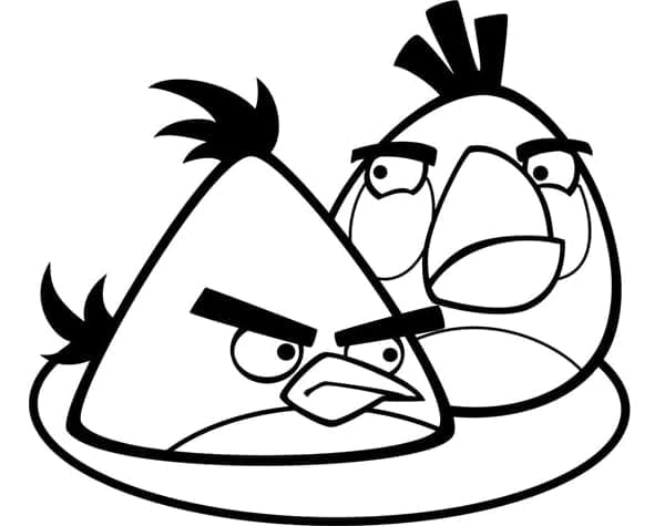 Dibujos de Dibujar Angry Birds Chuck y Matilda para colorear