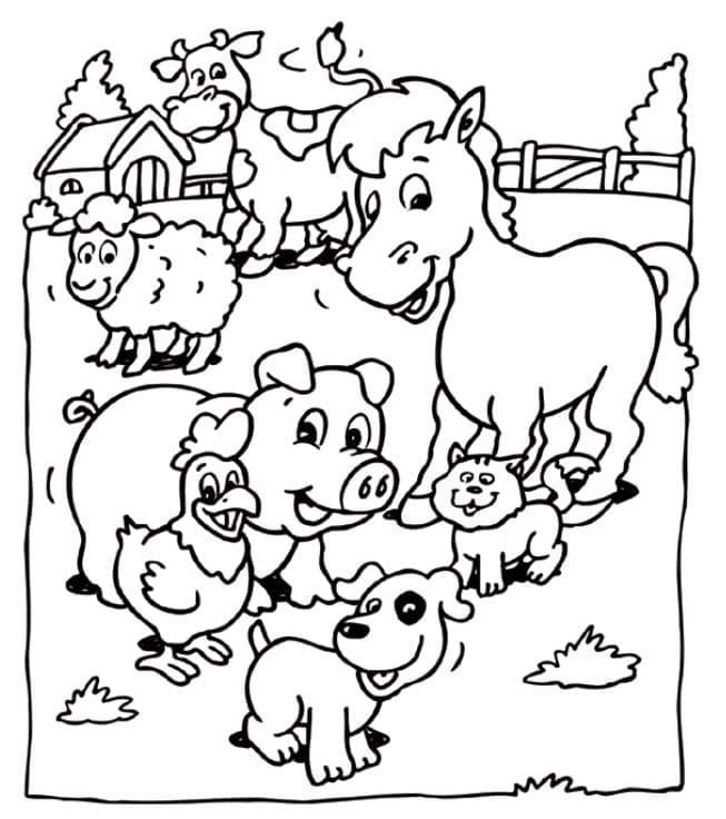 Dibujos de Dibujar animales de granja para niños para colorear