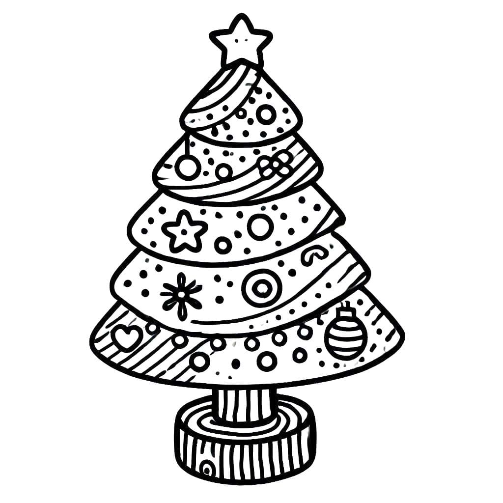 Dibujos de Dibujar Árbol De Navidad 1 para colorear