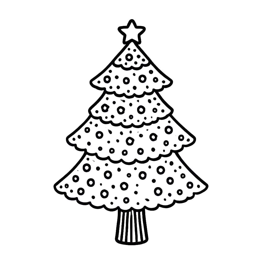 Dibujos de Dibujar Árbol De Navidad 3 para colorear