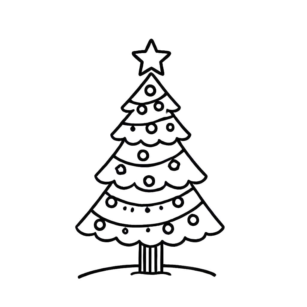 Dibujos de Dibujar Árbol De Navidad 5 para colorear