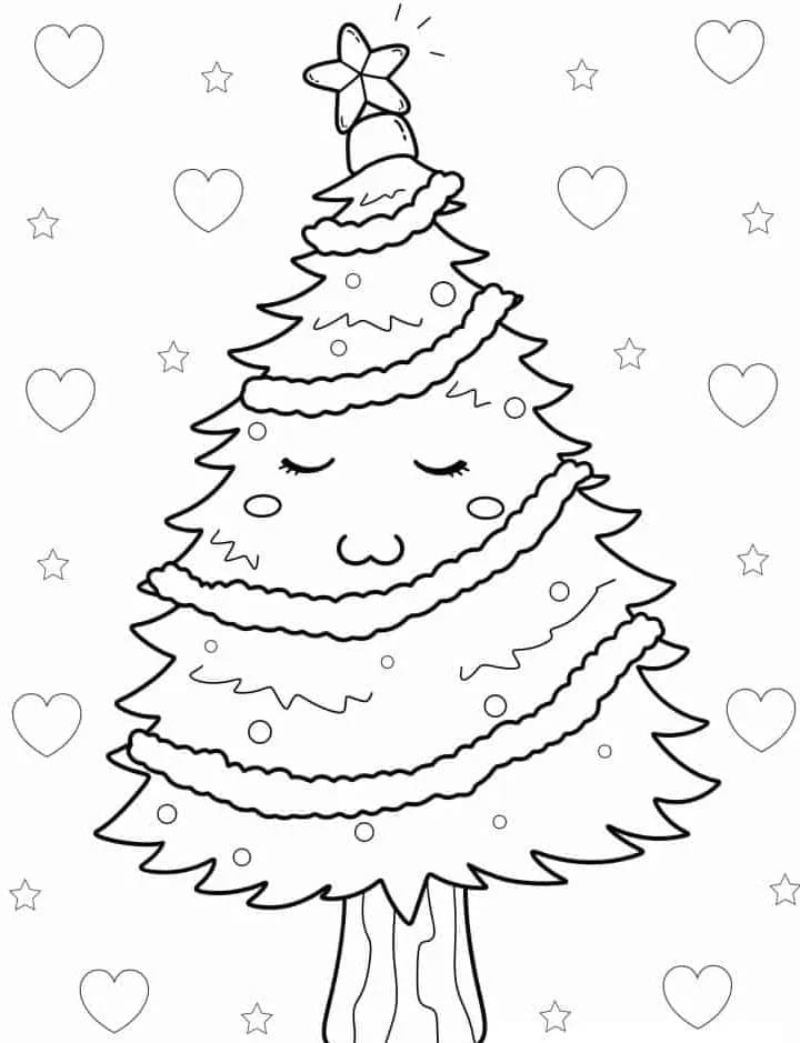 Dibujos de Dibujar Árbol De Navidad amar para colorear